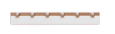 Weiße Tojo Grad Garderobe mit fünf Haken aus Holz, ideal für Flur und Diele.